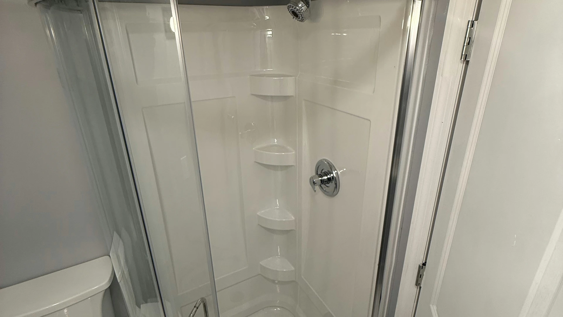 A bathroom shower